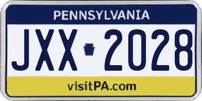 PA license plate JXX2028