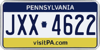 PA license plate JXX4622