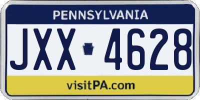 PA license plate JXX4628