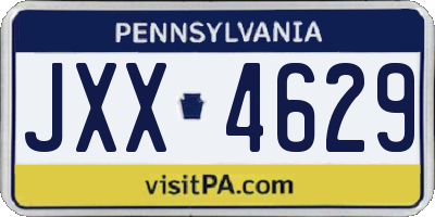 PA license plate JXX4629
