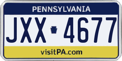 PA license plate JXX4677