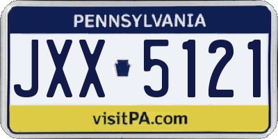 PA license plate JXX5121