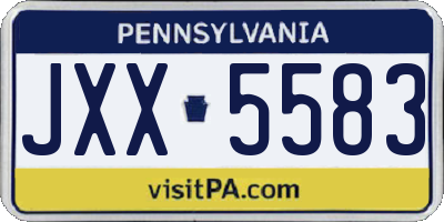 PA license plate JXX5583