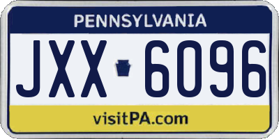 PA license plate JXX6096