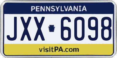 PA license plate JXX6098