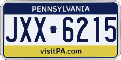 PA license plate JXX6215