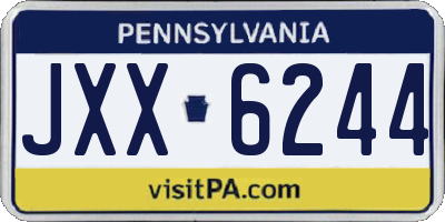 PA license plate JXX6244