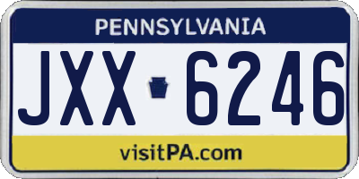 PA license plate JXX6246