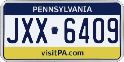 PA license plate JXX6409