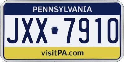 PA license plate JXX7910