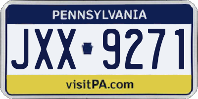 PA license plate JXX9271