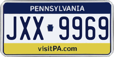 PA license plate JXX9969
