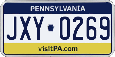 PA license plate JXY0269