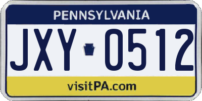 PA license plate JXY0512