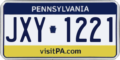 PA license plate JXY1221