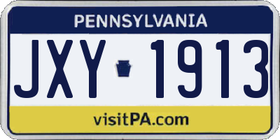 PA license plate JXY1913