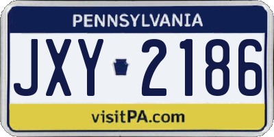 PA license plate JXY2186