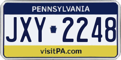 PA license plate JXY2248