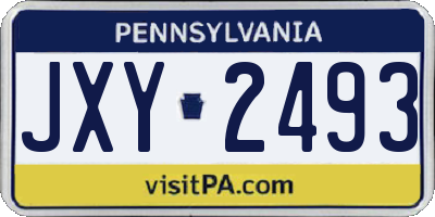 PA license plate JXY2493