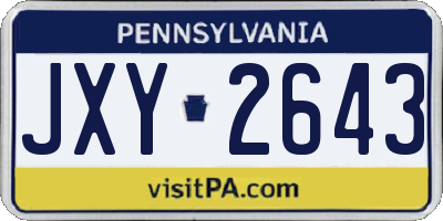 PA license plate JXY2643