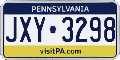 PA license plate JXY3298