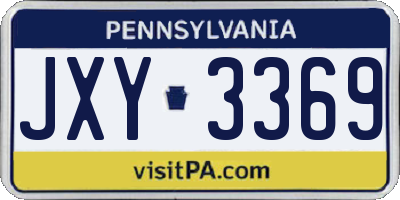 PA license plate JXY3369