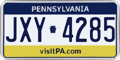 PA license plate JXY4285