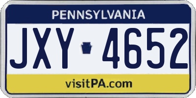 PA license plate JXY4652