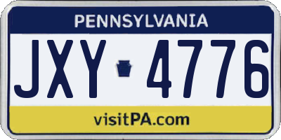 PA license plate JXY4776