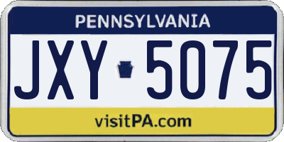 PA license plate JXY5075