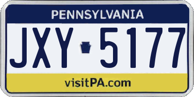 PA license plate JXY5177