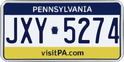 PA license plate JXY5274