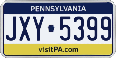 PA license plate JXY5399