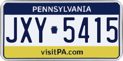 PA license plate JXY5415