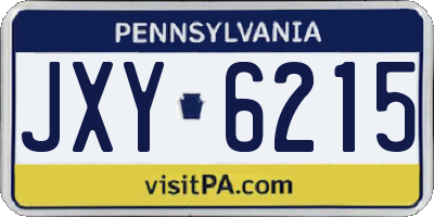 PA license plate JXY6215
