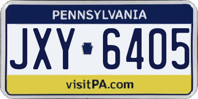 PA license plate JXY6405