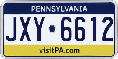PA license plate JXY6612