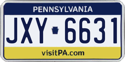 PA license plate JXY6631