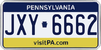 PA license plate JXY6662