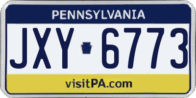 PA license plate JXY6773