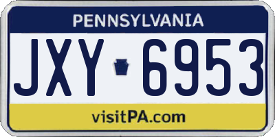 PA license plate JXY6953