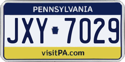 PA license plate JXY7029