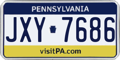 PA license plate JXY7686