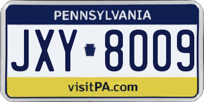 PA license plate JXY8009