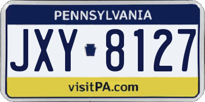 PA license plate JXY8127