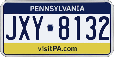 PA license plate JXY8132