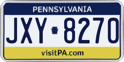 PA license plate JXY8270