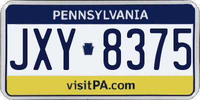 PA license plate JXY8375
