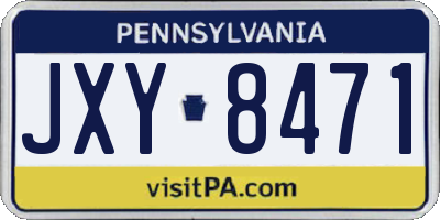 PA license plate JXY8471