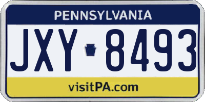 PA license plate JXY8493
